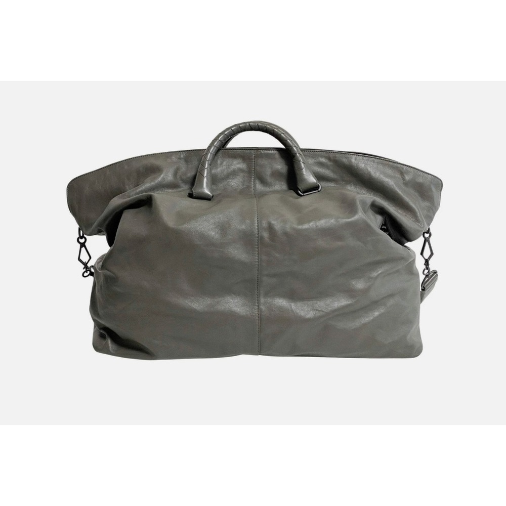 BOTTEGA VENETA Intrecciato Grey Boston Bag - Picture 2 of 16